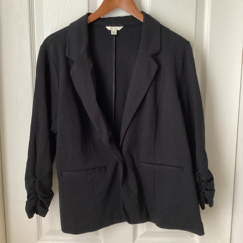 CATO: black 3/4 sleeve blazer jacket 16W